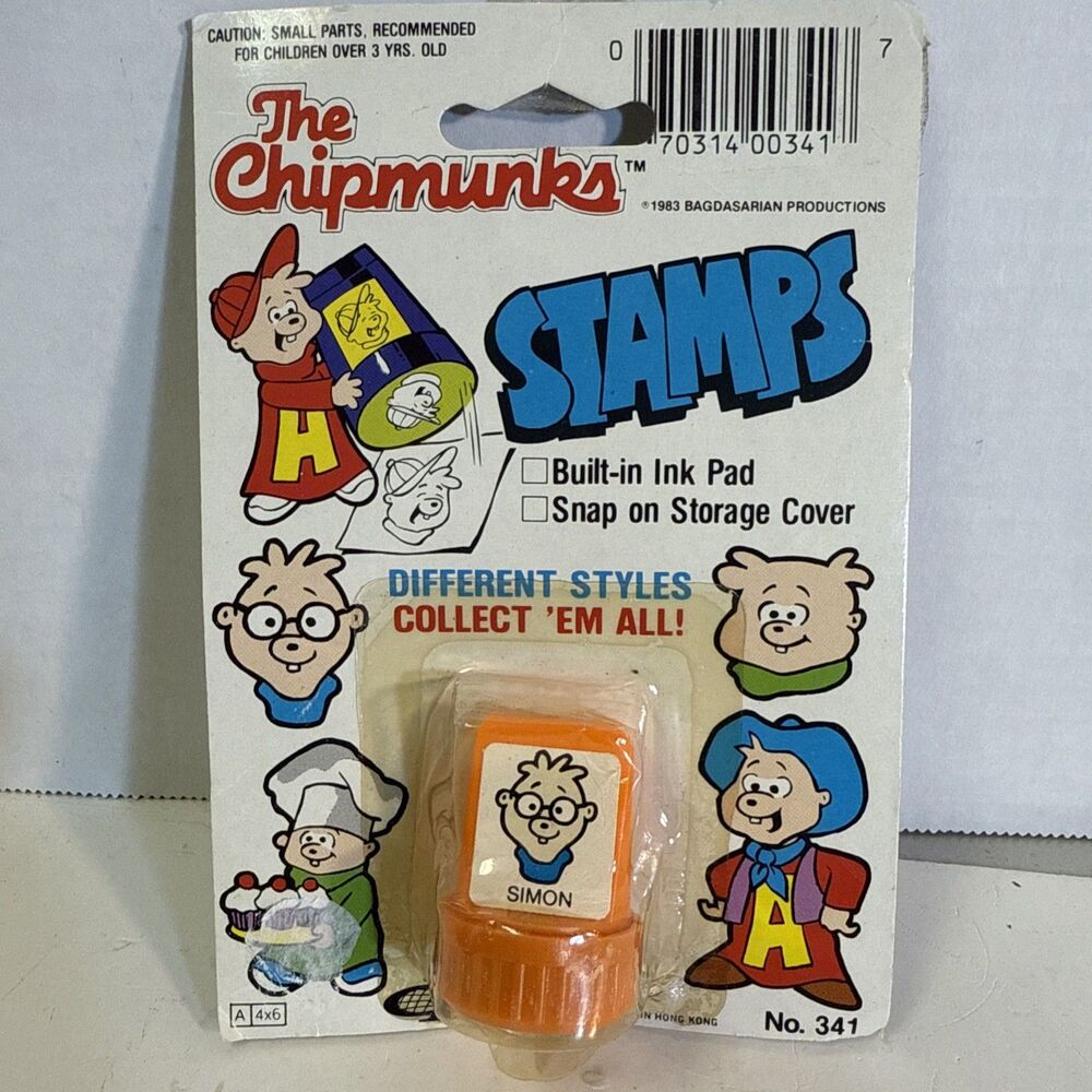 Vintage The Chipmunks Simon Stamp 1983 Bagdasarian Productions Model No. 341